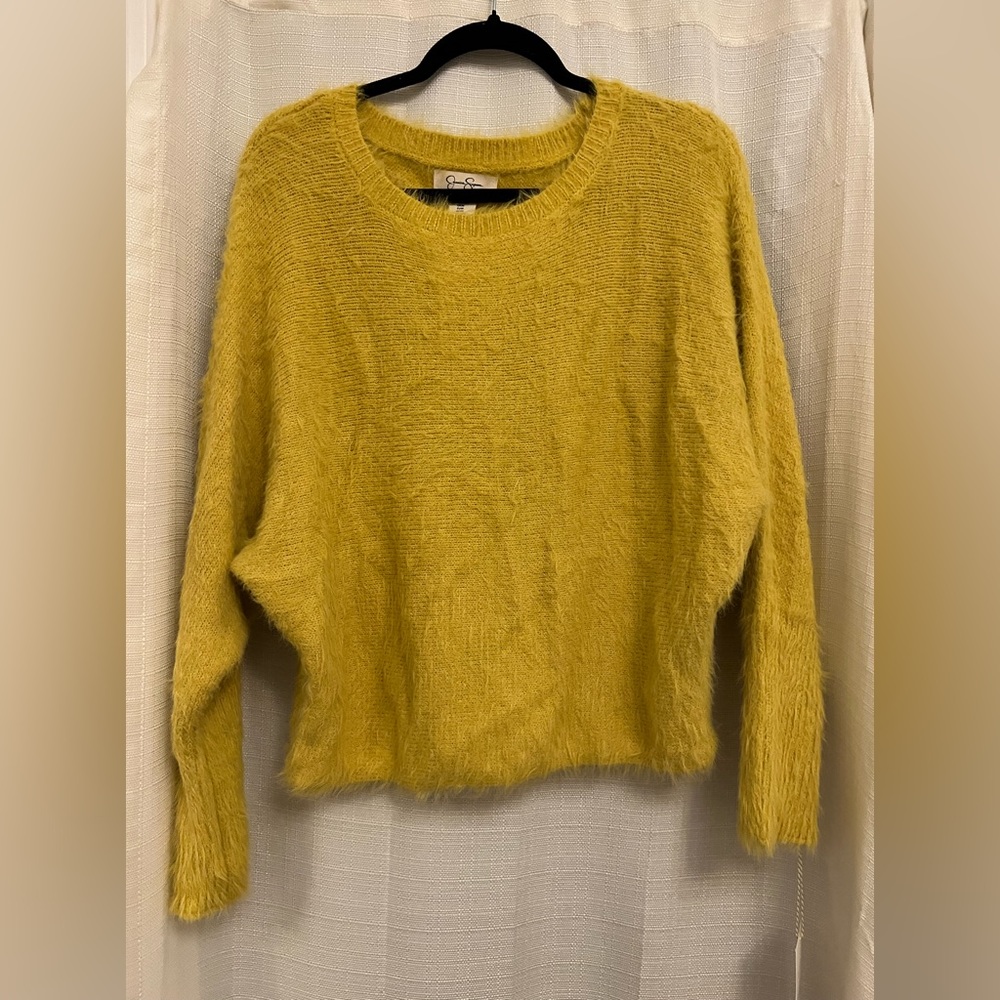 Jessica Simpson yellow fuzzy duster Sweaters  size m